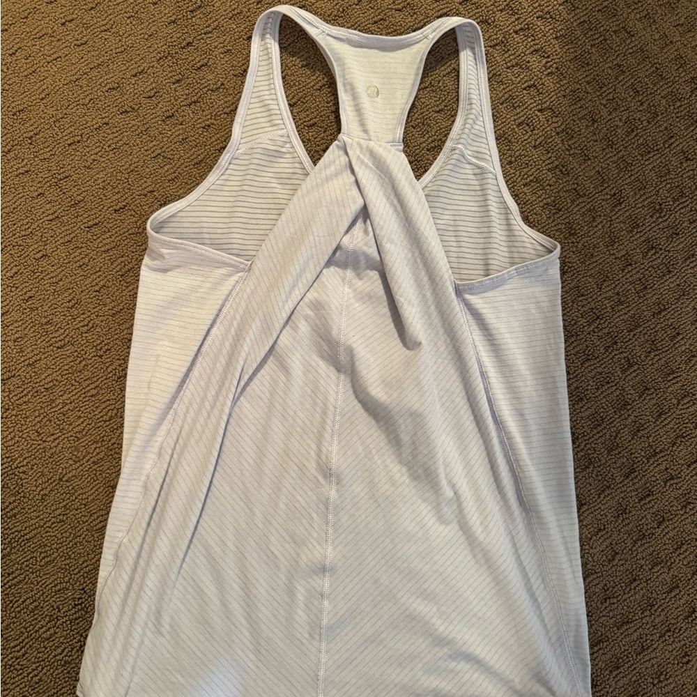 Lululemon Athletica Light Gray Striped Tank Top
